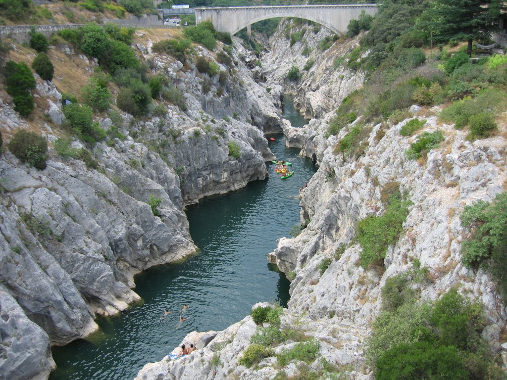 Kayak Gorges Hérault vue aérienne