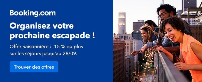 15% DE RÉDUCTION SUR BOOKING